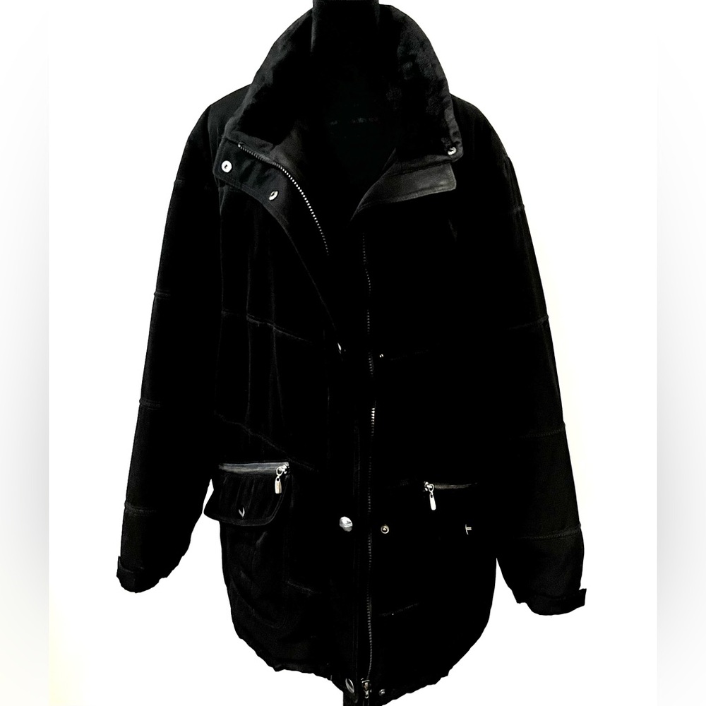 Giacca Gallery Women Black Full Zipper Snaps Fall Winter Jacket Lightweight LG